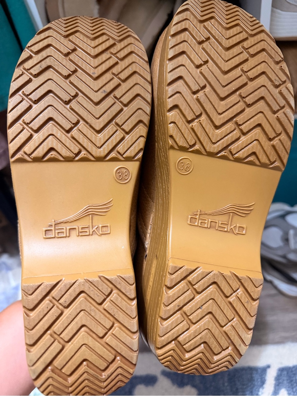 Dansko Distresses Honey Leather Clogs - Slip-On Mules - Picture 3 of 3